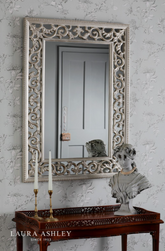 Laura Ashley Rococo Rectangle Mirror Ornate Frame Detailing In Champagne 110 X 80cm